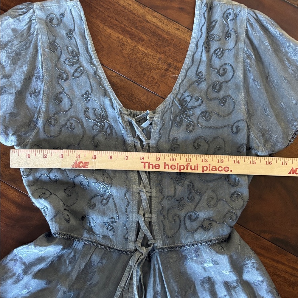 Sakkas | gray marigold embroidered pixie dress - Picture 9 of 12